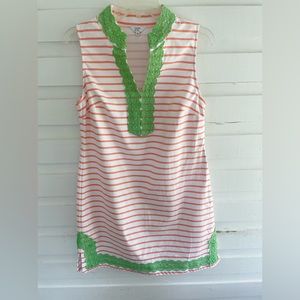 Crown & Ivy White, Coral, Green Sleeveless Dress Size 8